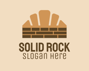 Brown Croissant Brick logo design