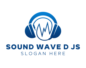 Blue Recording Headphone logo design