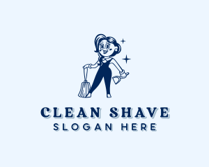 Housekeeping Cleaning Woman logo design