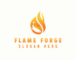 Flame Grilled Fish logo design