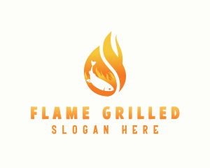 Flame Grilled Fish logo design