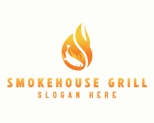 Flame Grilled Fish logo design