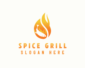 Flame Grilled Fish logo design