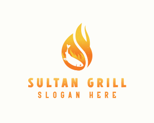 Flame Grilled Fish logo design