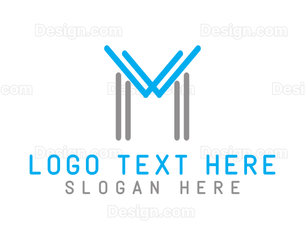 Blue Grey M Outline Logo