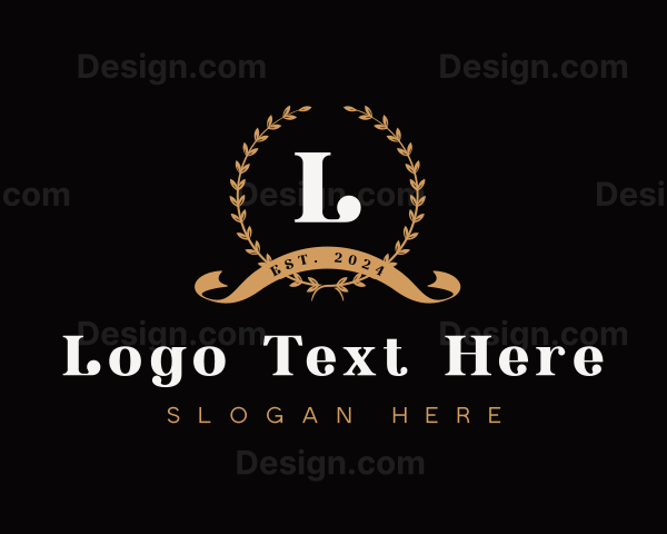 Elegant Leaf Wreath Logo