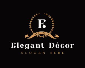 Elegant Leaf Wreath logo design