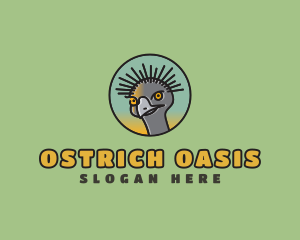 Ostrich Bird Animal logo design