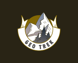 Mountain Trekking Adventure logo design