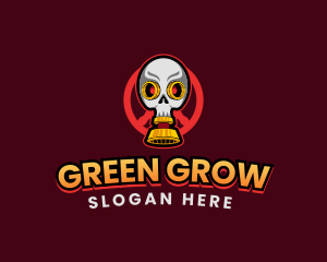 Scary Skull Gas Mask logo design