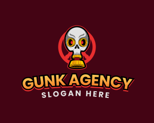 Scary Skull Gas Mask logo design