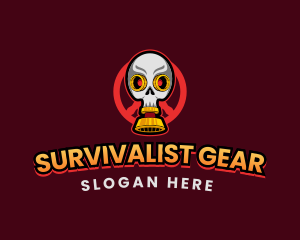 Scary Skull Gas Mask logo design