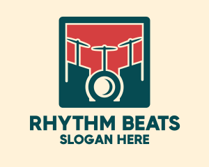 Modern Drum Set logo design