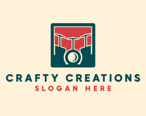 Modern Drum Set logo design