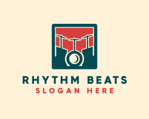 Modern Drum Set logo design