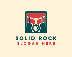 Modern Drum Set logo design