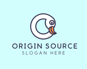 Swan Bird Letter O logo design