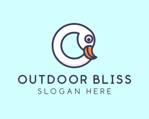 Swan Bird Letter O logo design