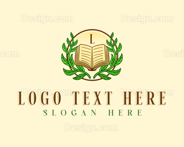 Educational Book Wreath Logo