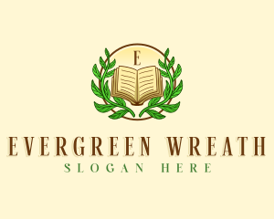 Educational Book Wreath logo design