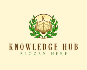 Educational Book Wreath logo design