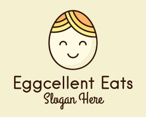 Smiling Happy Egg Head logo