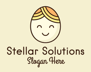 Smiling Happy Egg Head logo design