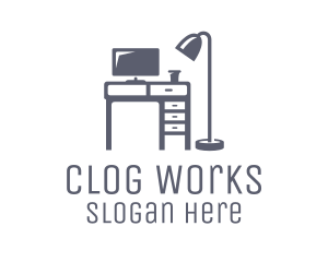 Gray Desk Office logo design