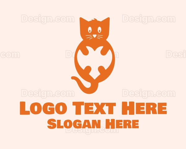 Orange Kitty Heart Logo