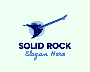 Blue Electric Guitar logo design