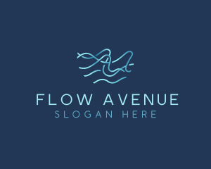 Wave Water Movement logo design