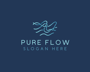 Wave Water Movement logo design