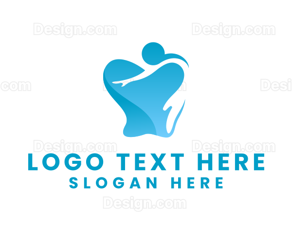 Blue Dental Tooth Logo