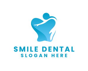 Blue Dental Tooth  logo design