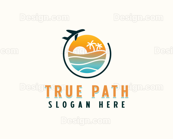 Tropical Beach Vacation Logo