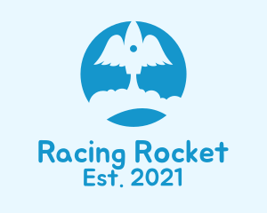 Blue Rocket Wings logo design