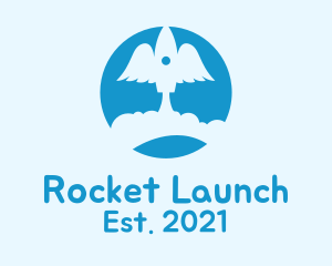 Blue Rocket Wings logo design