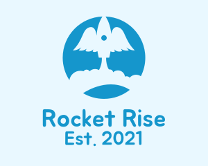 Blue Rocket Wings logo design