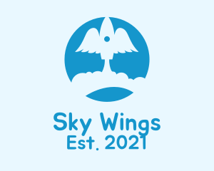 Blue Rocket Wings logo design