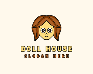 Girl Doll Cartoon Character logo
