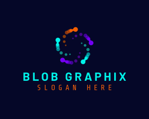 Digital Motion Blob logo design