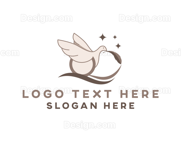 Bird Dove Feather Logo