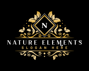 Natural Floral Crest logo design