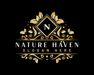 Natural Floral Crest logo design