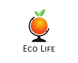 Orange Fruit Globe logo design