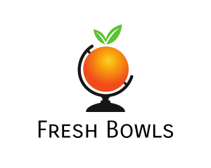 Orange Fruit Globe logo design