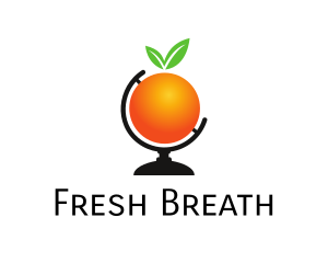 Orange Fruit Globe logo design