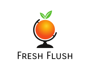 Orange Fruit Globe logo design