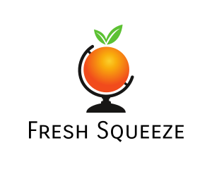 Orange Fruit Globe logo design