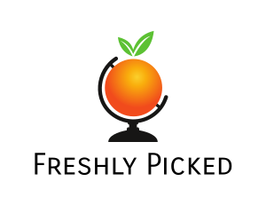 Orange Fruit Globe logo design